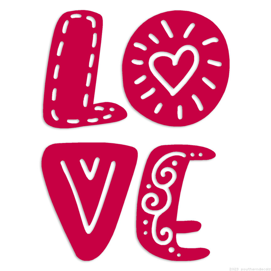 Love Heart - Decal Sticker - Multiple Colors & Sizes - ebn6318 | eBay